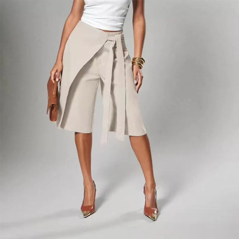 Mía - Elegantes pantalones culotte con lazo
