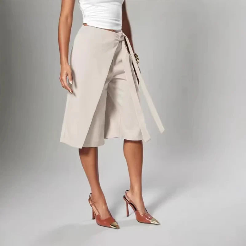 Mía - Elegantes pantalones culotte con lazo