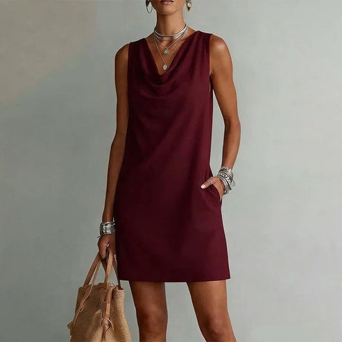 Noa - Vestido elegante con escote drapeado