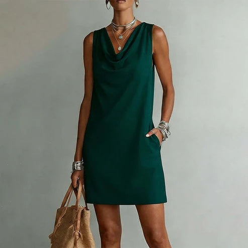 Noa - Vestido elegante con escote drapeado