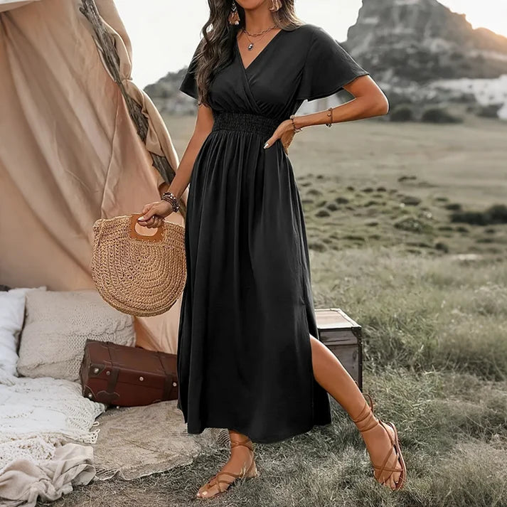 Aina - Vestido largo con escote en V