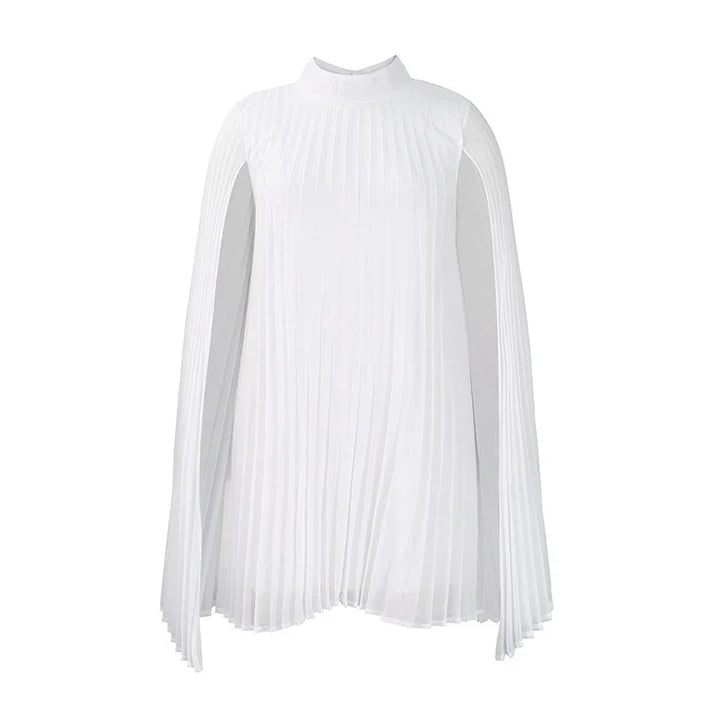 Aurora - Vestido plisado con mangas capa
