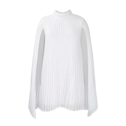 Aurora - Vestido plisado con mangas capa