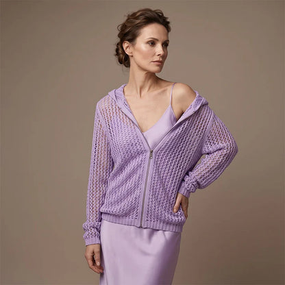 Leire - Chaqueta calada ligera con cremallera