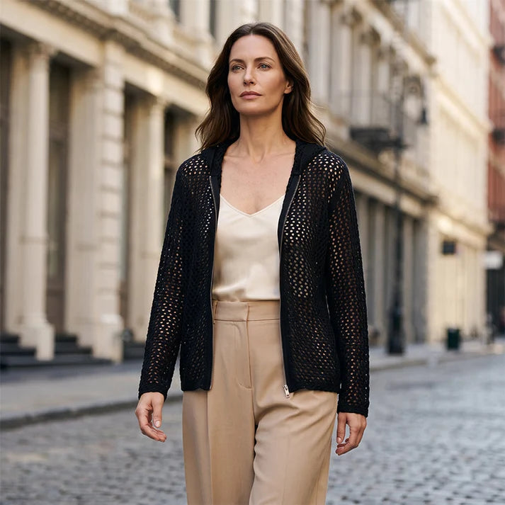 Leire - Chaqueta calada ligera con cremallera