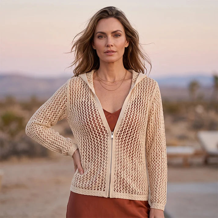 Leire - Chaqueta calada ligera con cremallera