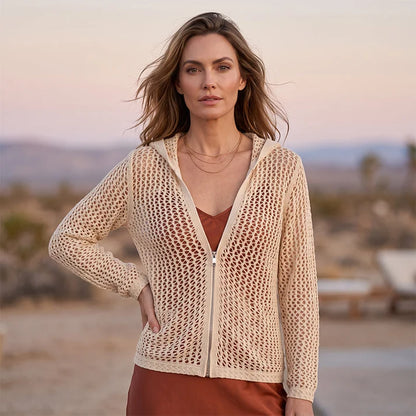 Leire - Chaqueta calada ligera con cremallera