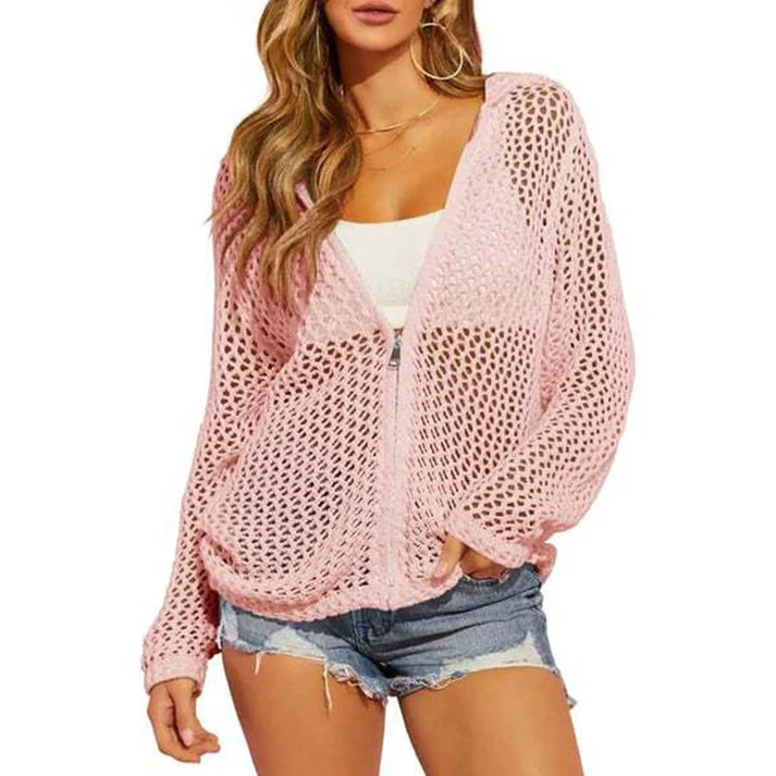 Leire - Chaqueta calada ligera con cremallera