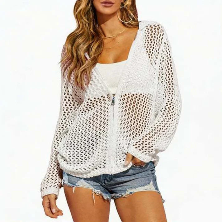 Leire - Chaqueta calada ligera con cremallera