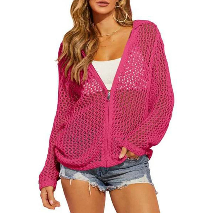 Leire - Chaqueta calada ligera con cremallera