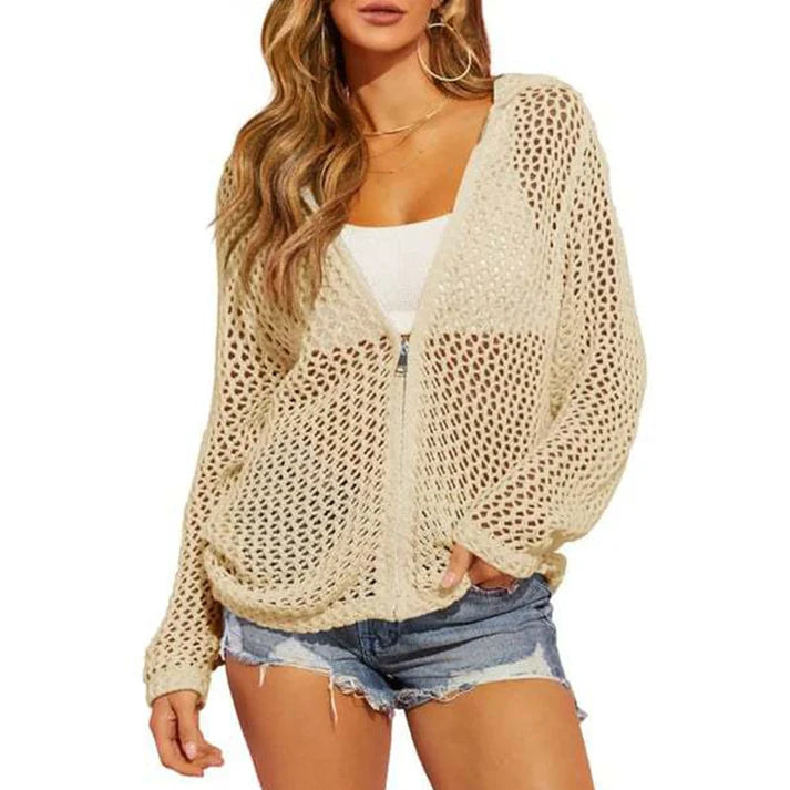 Leire - Chaqueta calada ligera con cremallera