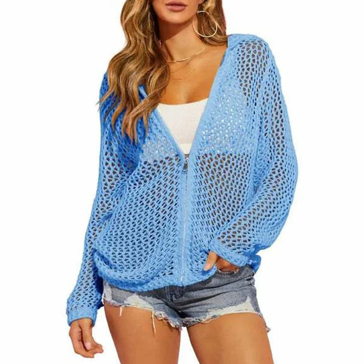 Leire - Chaqueta calada ligera con cremallera