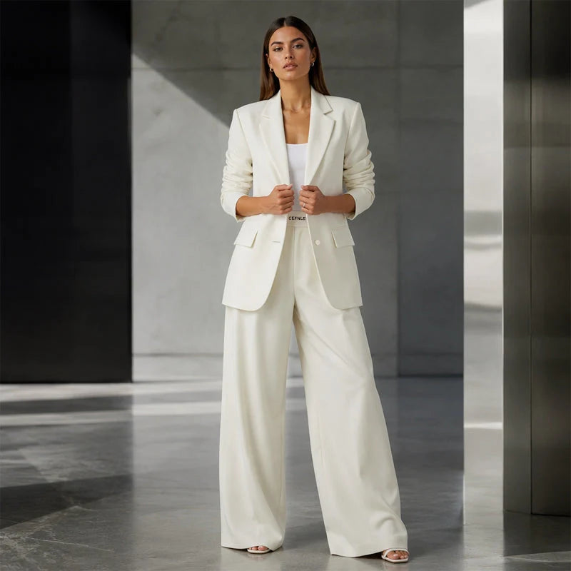 Amaia - Conjunto de blazer y pantalón de corte ancho