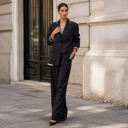 Amaia - Conjunto de blazer y pantalón de corte ancho