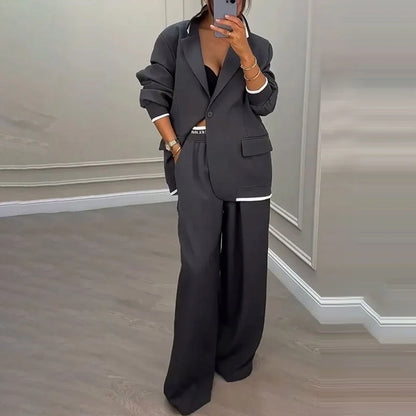Amaia - Conjunto de blazer y pantalón de corte ancho