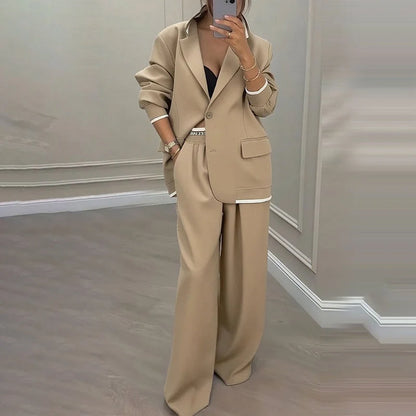 Amaia - Conjunto de blazer y pantalón de corte ancho