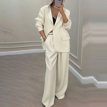 Amaia - Conjunto de blazer y pantalón de corte ancho
