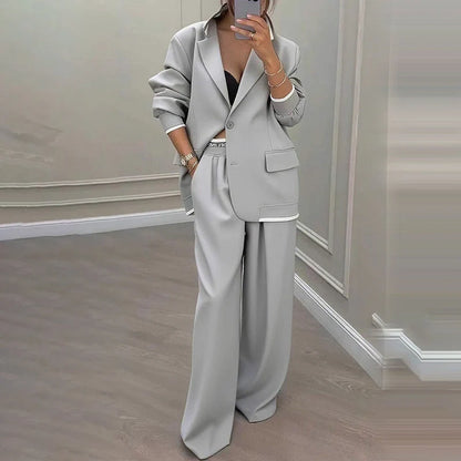 Amaia - Conjunto de blazer y pantalón de corte ancho