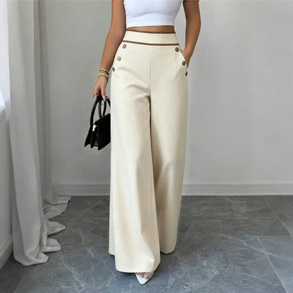 Elena - Pantalón de cintura alta con detalles en contraste