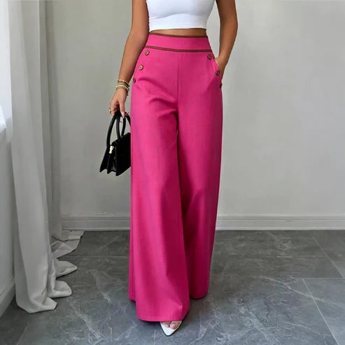 Elena - Pantalón de cintura alta con detalles en contraste