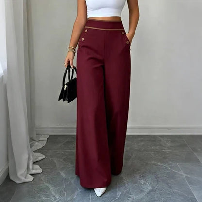 Elena - Pantalón de cintura alta con detalles en contraste
