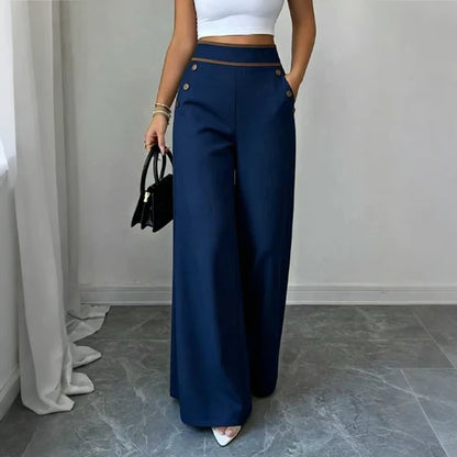 Elena - Pantalón de cintura alta con detalles en contraste