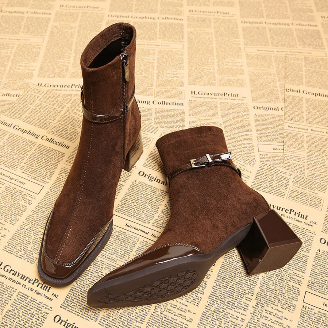 Avenor - Botines de efecto ante con hebilla