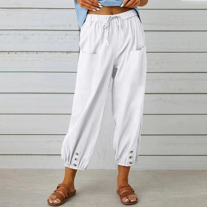 Pantalones anchos con bolsillos para mujer