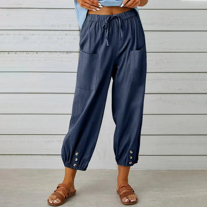 Pantalones anchos con bolsillos para mujer