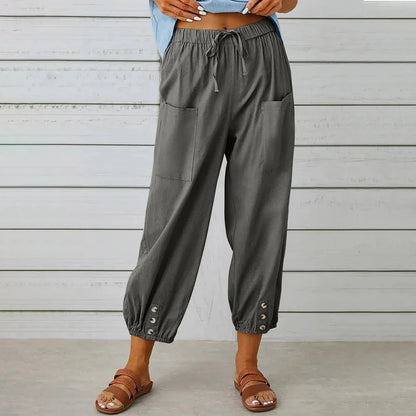 Pantalones anchos con bolsillos para mujer
