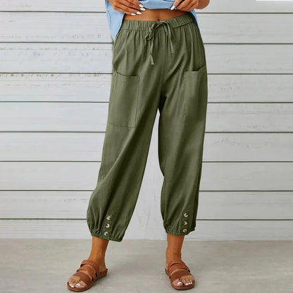 Pantalones anchos con bolsillos para mujer