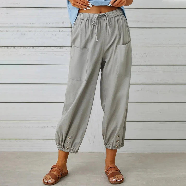 Pantalones anchos con bolsillos para mujer